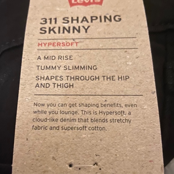 Levi 311 Shaping Skinny Black Jeans  W28 L28 - Picture 6 of 6